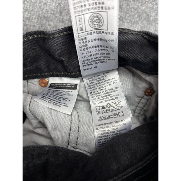 Levis 501 Jeans Mens 34x32 Black Button Fly Straight Leg Denim Pants Casual - Picture 9 of 10